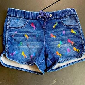 Members Mark Girls 10 Denim Shorts with Rainbow Mermaids